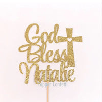 Custom God Bless Cake Topper