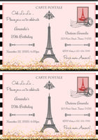 Editable - Double Sided Paris Postcard Invitation