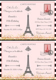 Editable - Double Sided Paris Postcard Invitation