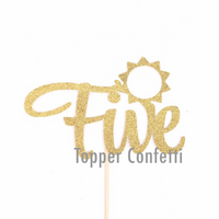 Sun Five Cake Topper